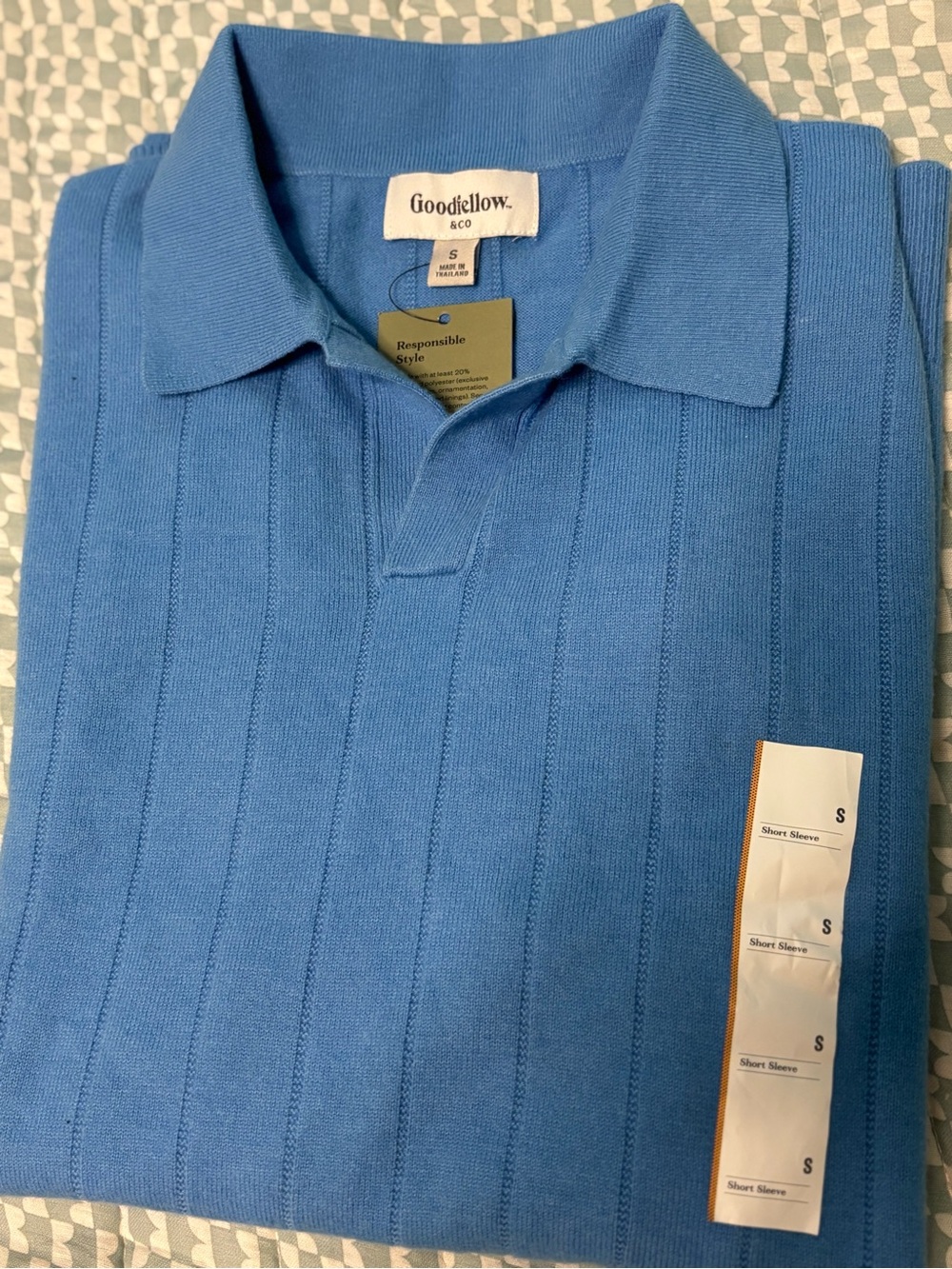 Goodfellow & Co Sky Blue Short Sleeve Knit Polo